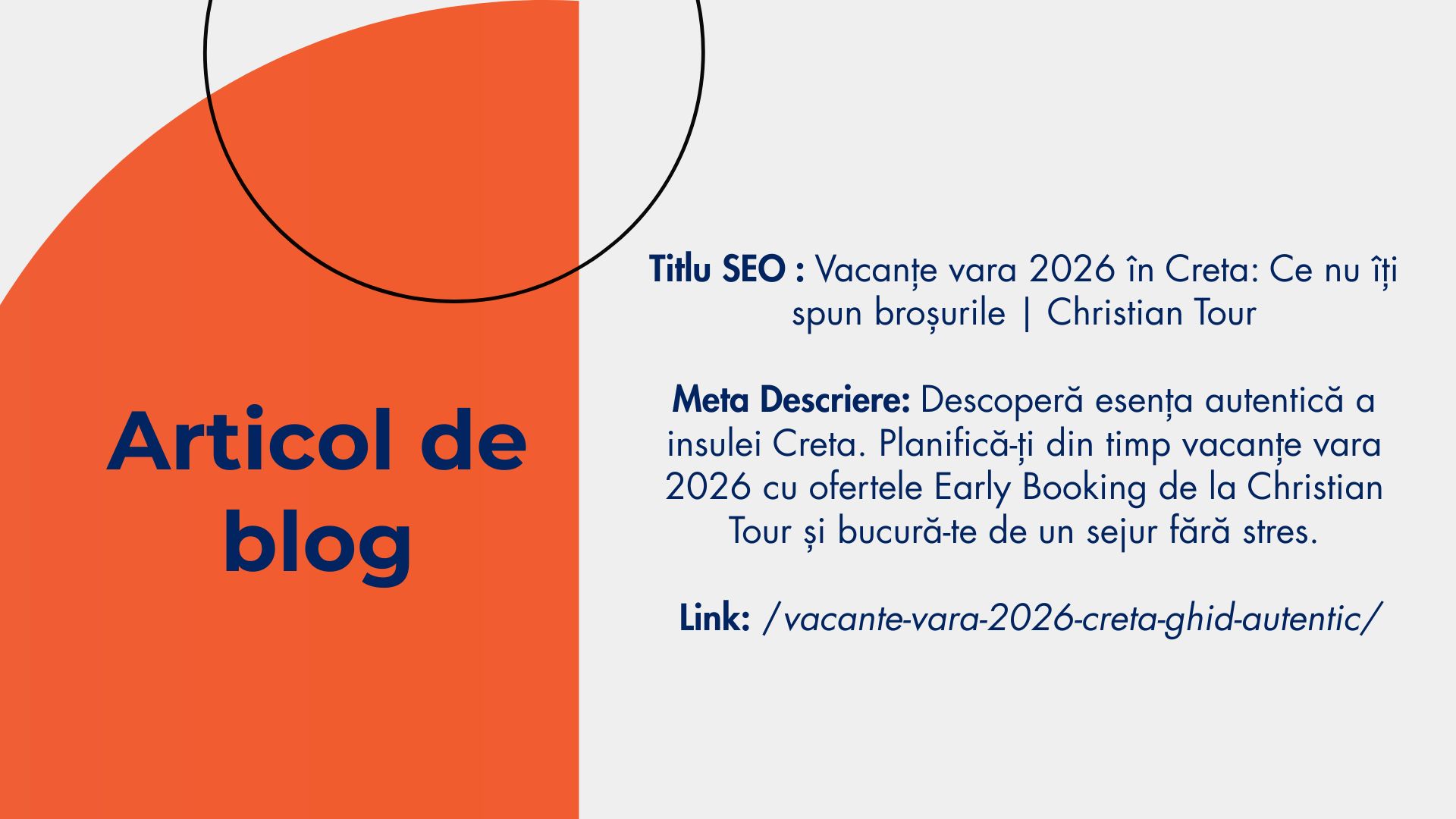 Blog article — SEO title, meta description, and URL structure